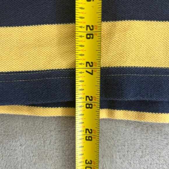 Brooks Brothers Polo Shirt Size XL Yellow Striped Blue 100% Cotton - Picture 9 of 9